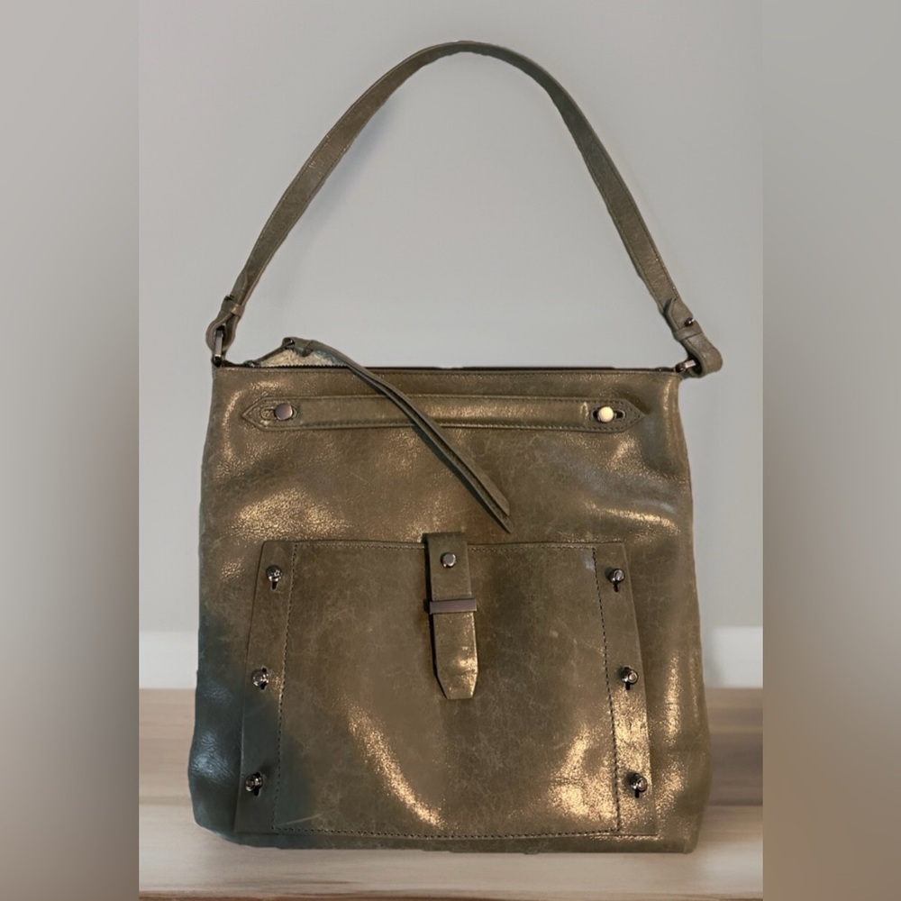 Botkier New York Olive Green Leather Hobo Shoulder Satchel Bag
